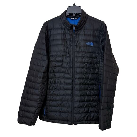 The North Face 700 Down Jacket Men L Black Blue Packable Lightweight F15 TN95 - Picture 1 of 15